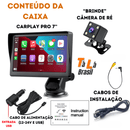 Tela Multimídia Universal CarPlay Pro 7'' + 🎁 Câmera de Ré com sensor
